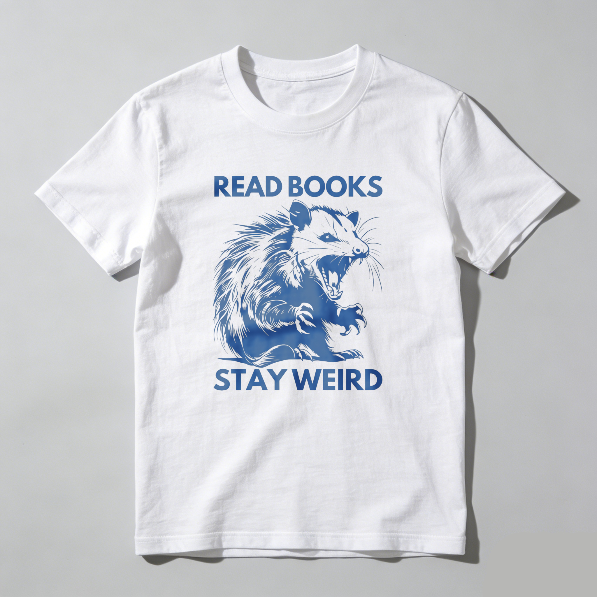 Wardrobecart Read Books Stay Weird Rat Design tshirt