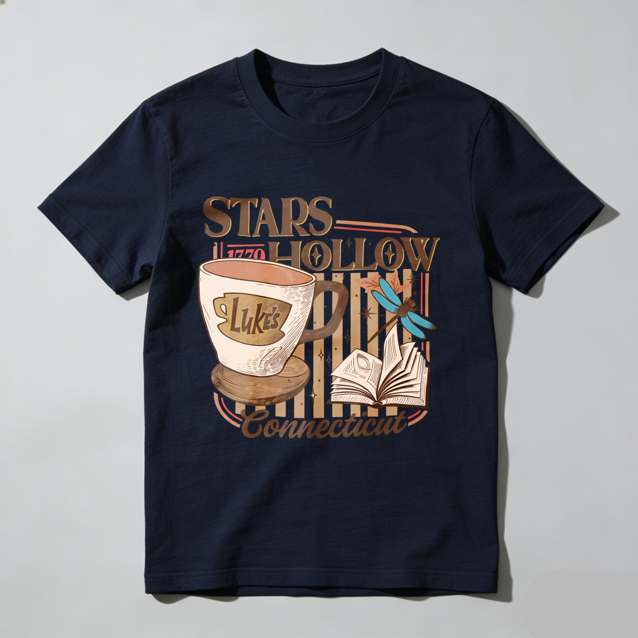 Wardrobecart Stars Hollow Luke's Diner Book Dragonfly Connecticut Tshirt