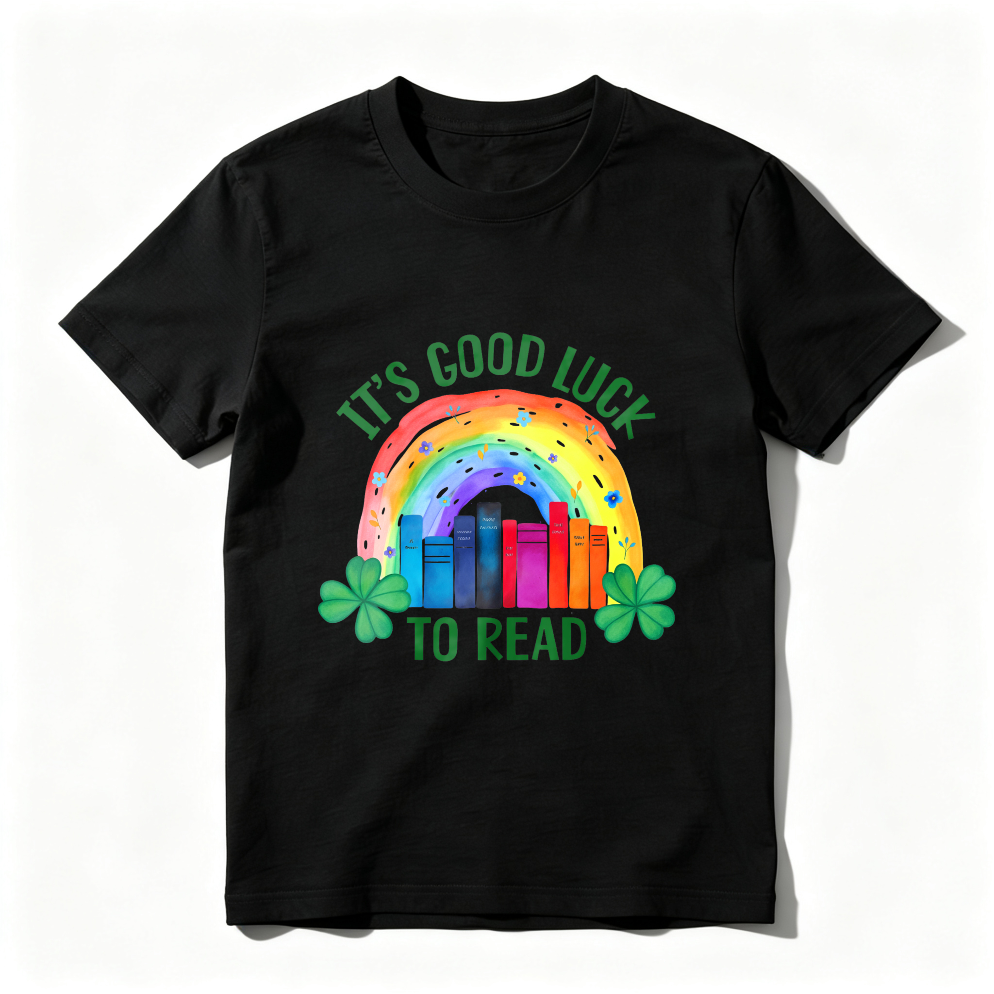 Wardrobecart It's Good Luck To Read Rainbow Books And Shamrocks tshirt