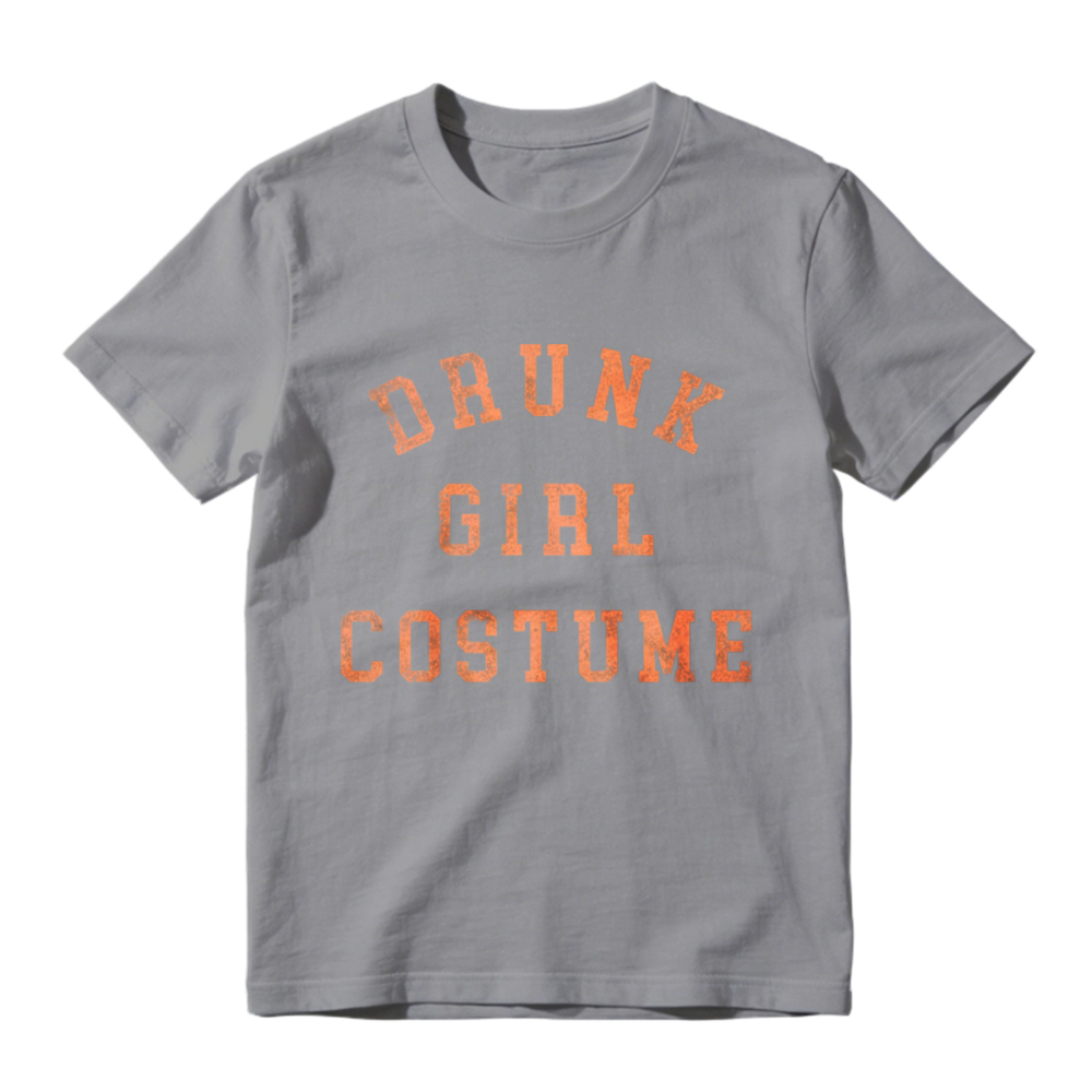 Drunk Girl Costume Text Graphic T-shirt