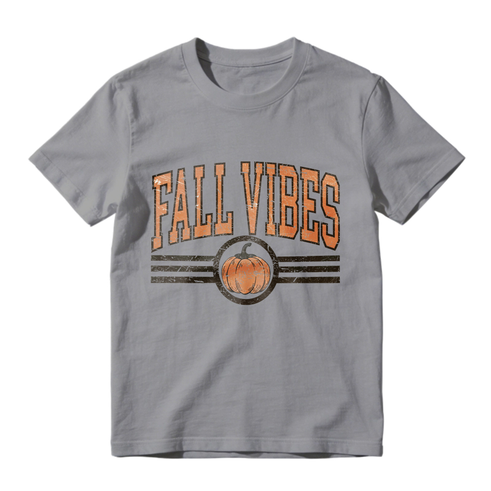 Fall Vibes Pumpkin Retro Graphic, Unisex Classic T-shirt