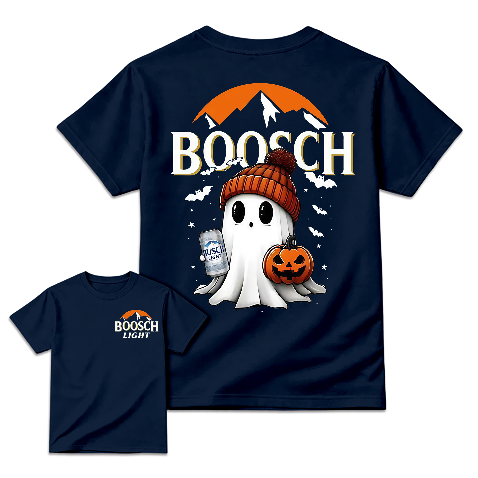 Boosch Light Halloween Cute Ghost Pumpkin T-Shirt