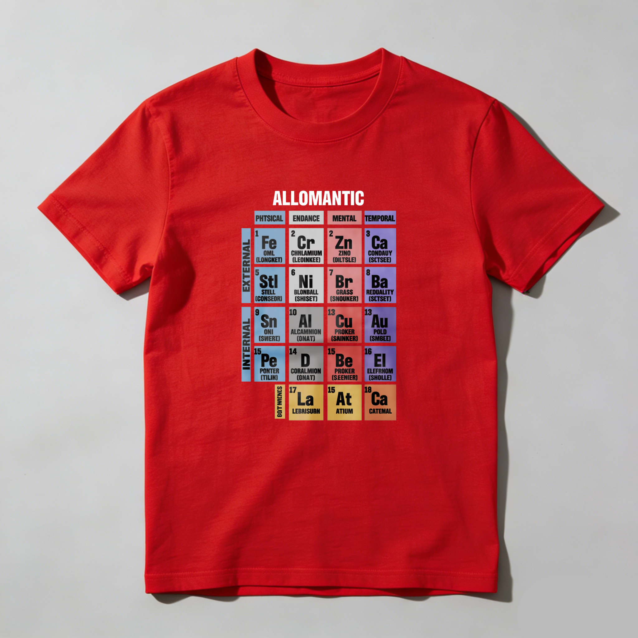 Wardrobecart Allomantic Elemental Periodic Table Design Tshirt
