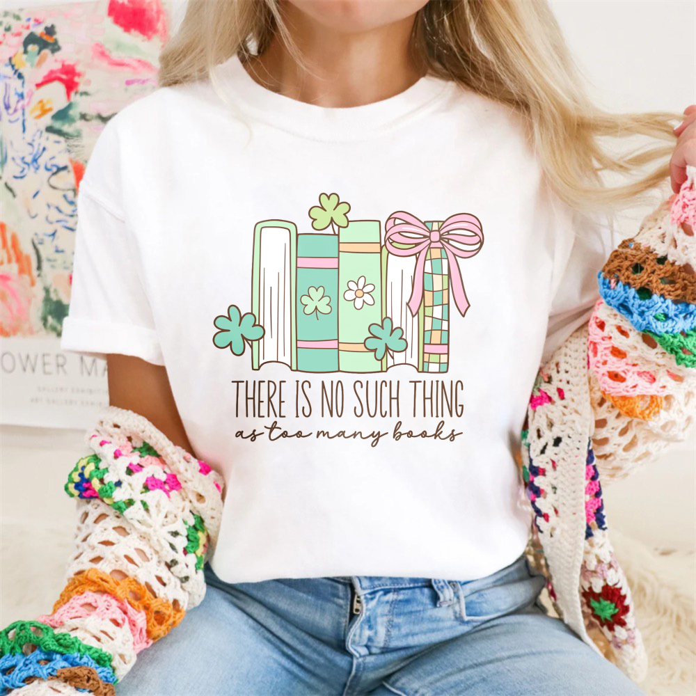 Wardrobecart Books With Flowers And Ribbon Design tshirt