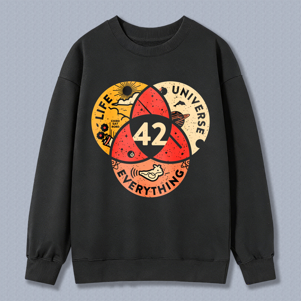 Wardrobecart Life Universe Everything 42 Venn Diagram Unisex Classic Sweatshirt