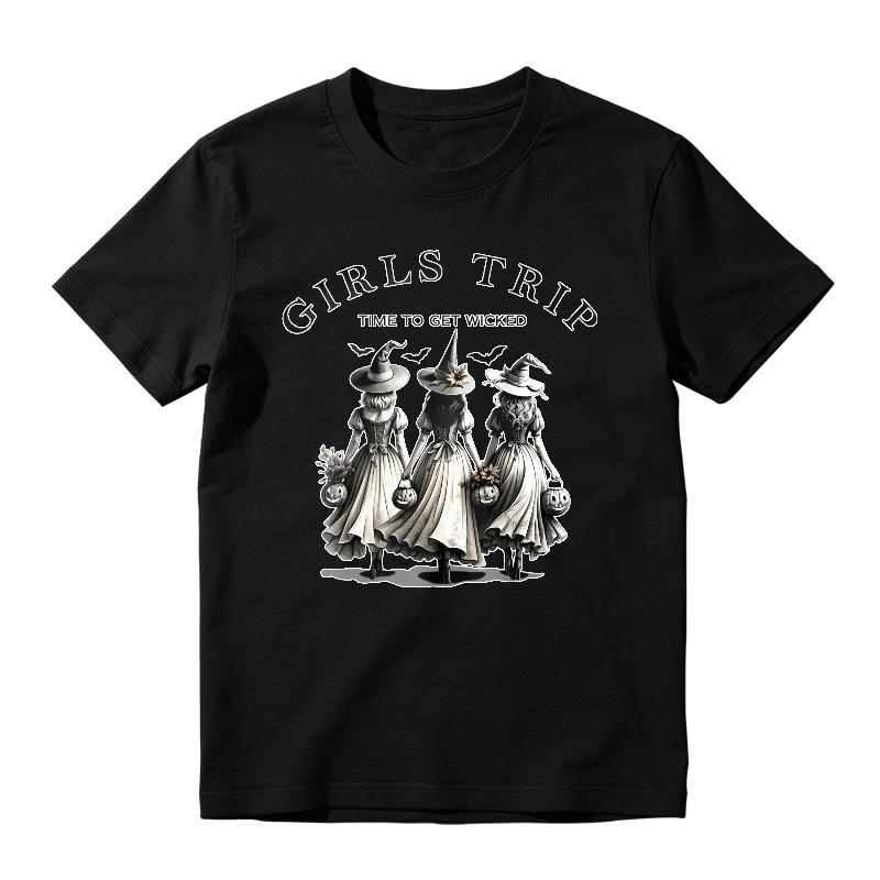 Girls Trip Time To Get Wicked Three Witches Halloween Unisex Classic T-shirt