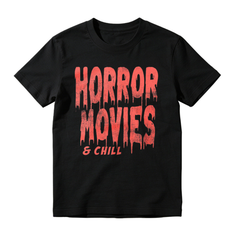 Horror Movies And Chill Funny Halloween Graphic T-shirt