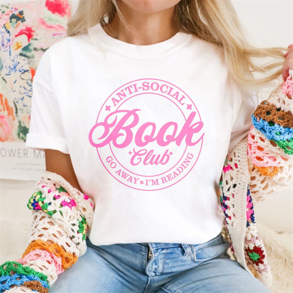 Wardrobecart Anti Social Book Club Go Away I'm Reading Tshirt 100% cotton