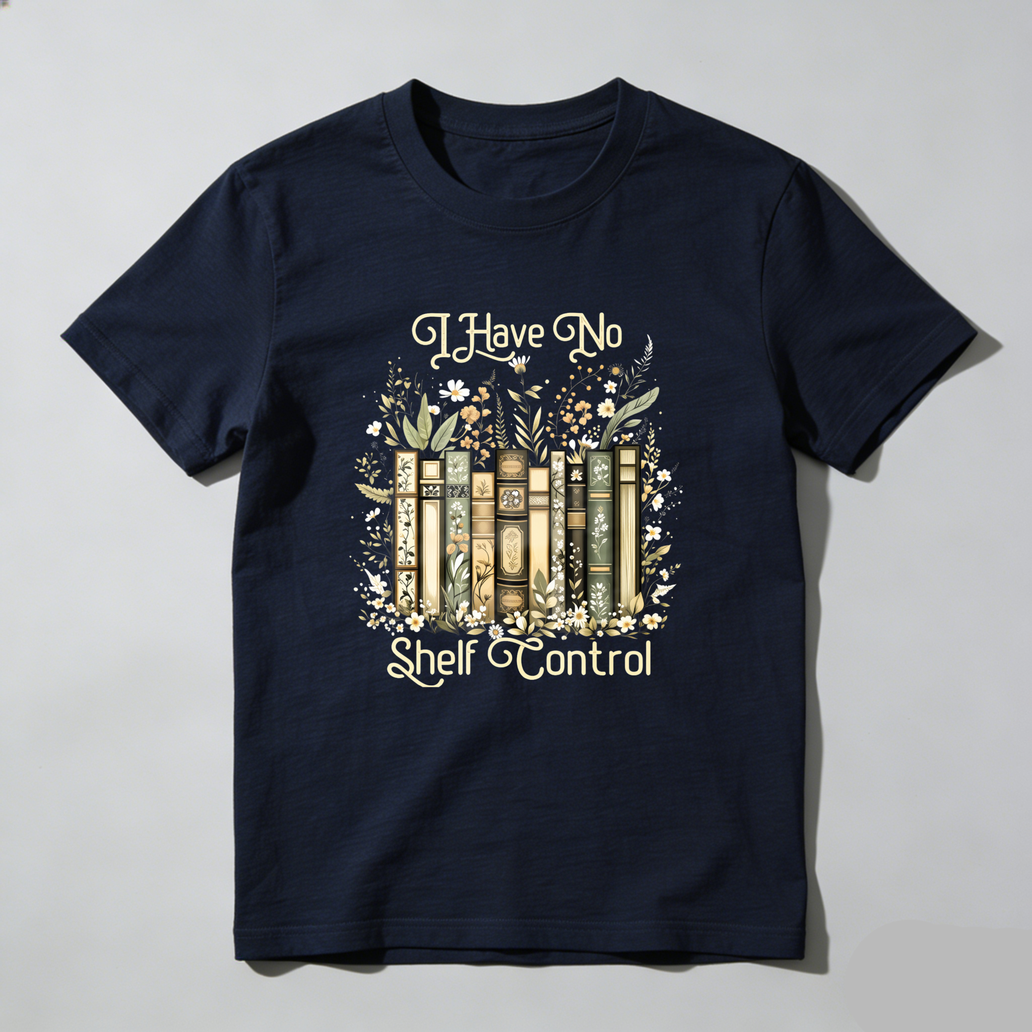 Wardrobecart Books And Flowers Design Pattern Tshirt