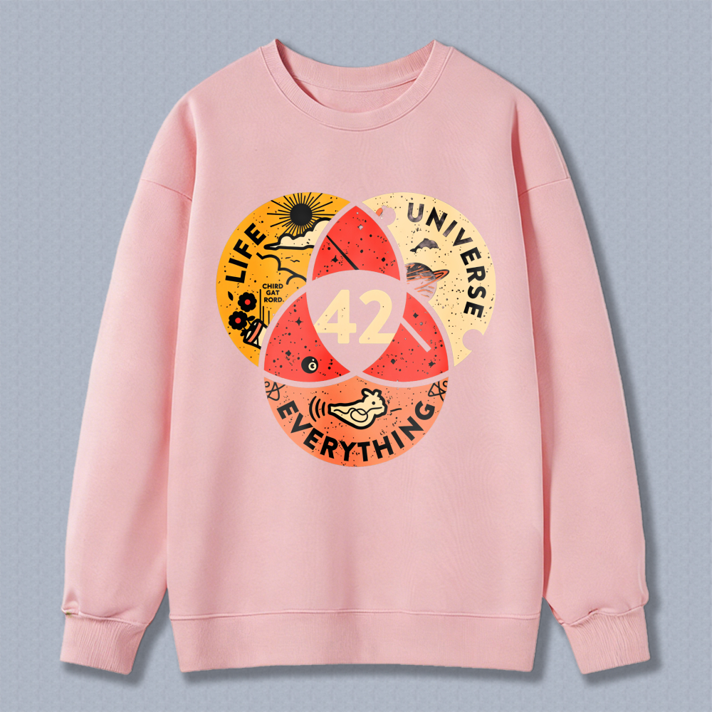 Wardrobecart Life Universe Everything 42 Venn Diagram Unisex Classic Sweatshirt