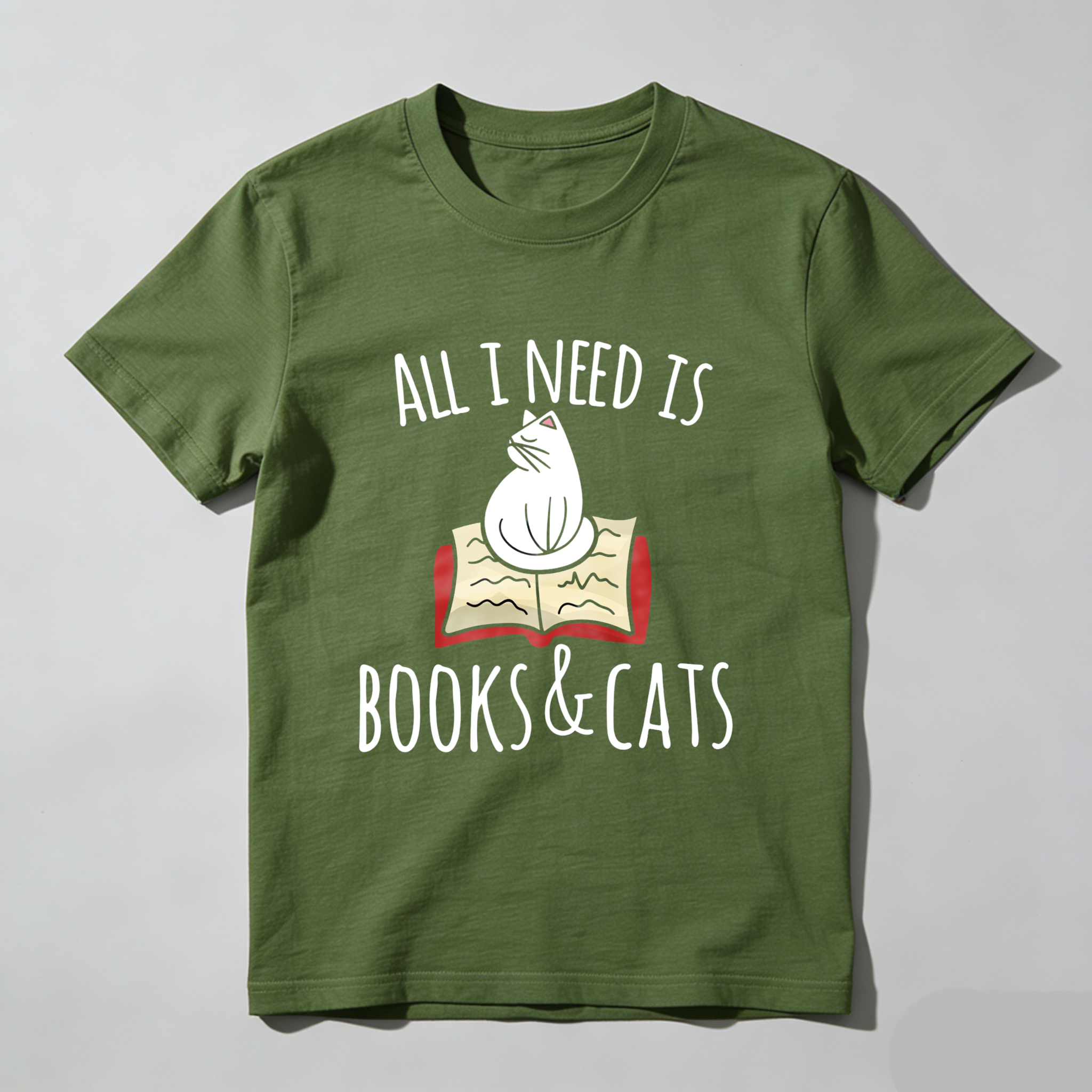 Wardrobecart All I Need Is Books And Cats Tshirt