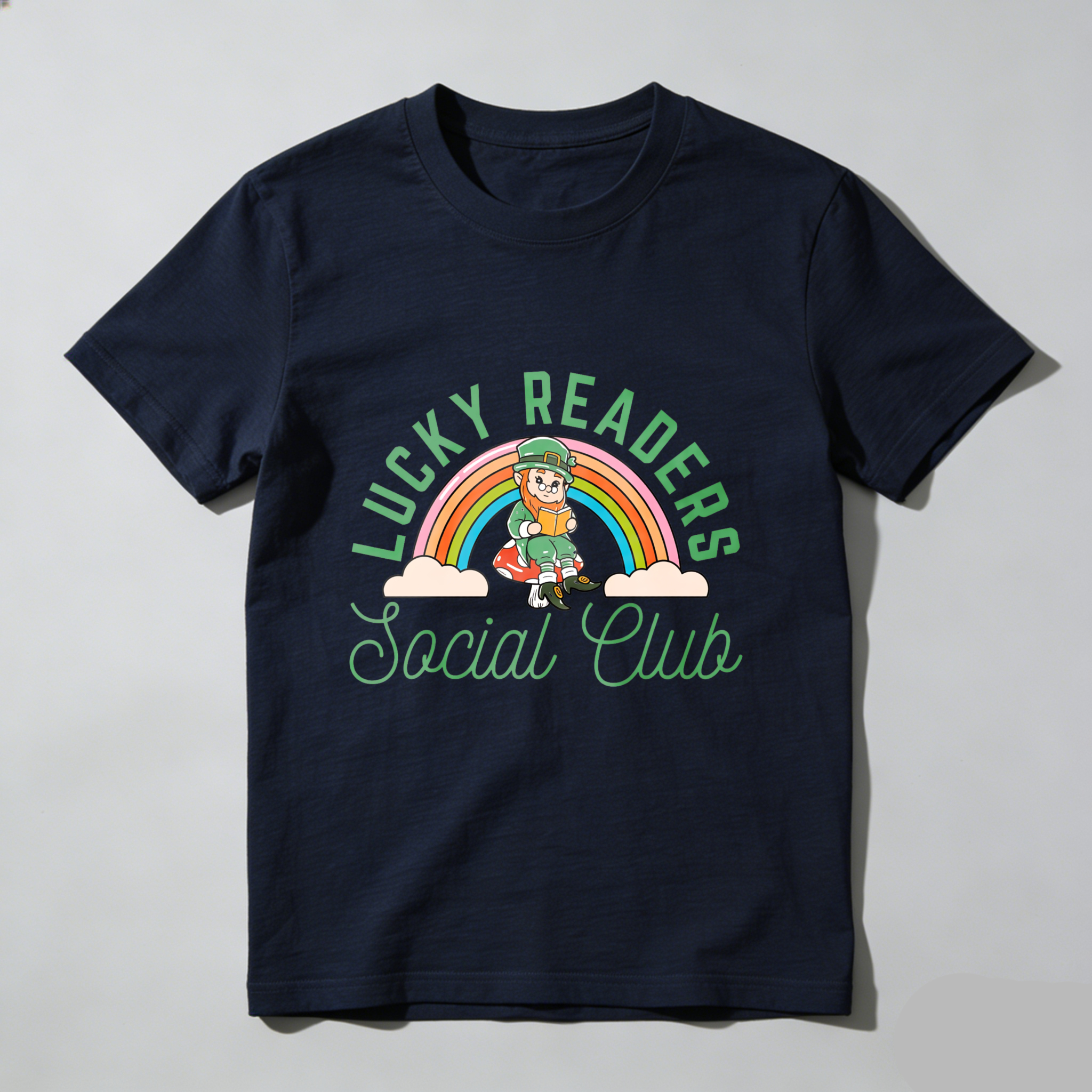 Wardrobecart Lucky Readers Social Club Rainbow Leprechaun tshirt