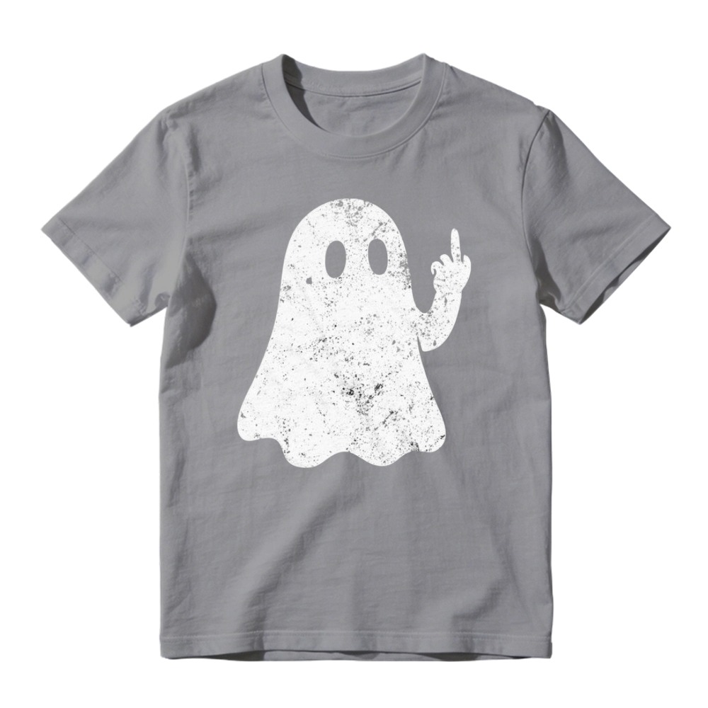 Funny Ghost Giving Middle Finger Graphic T-shirt