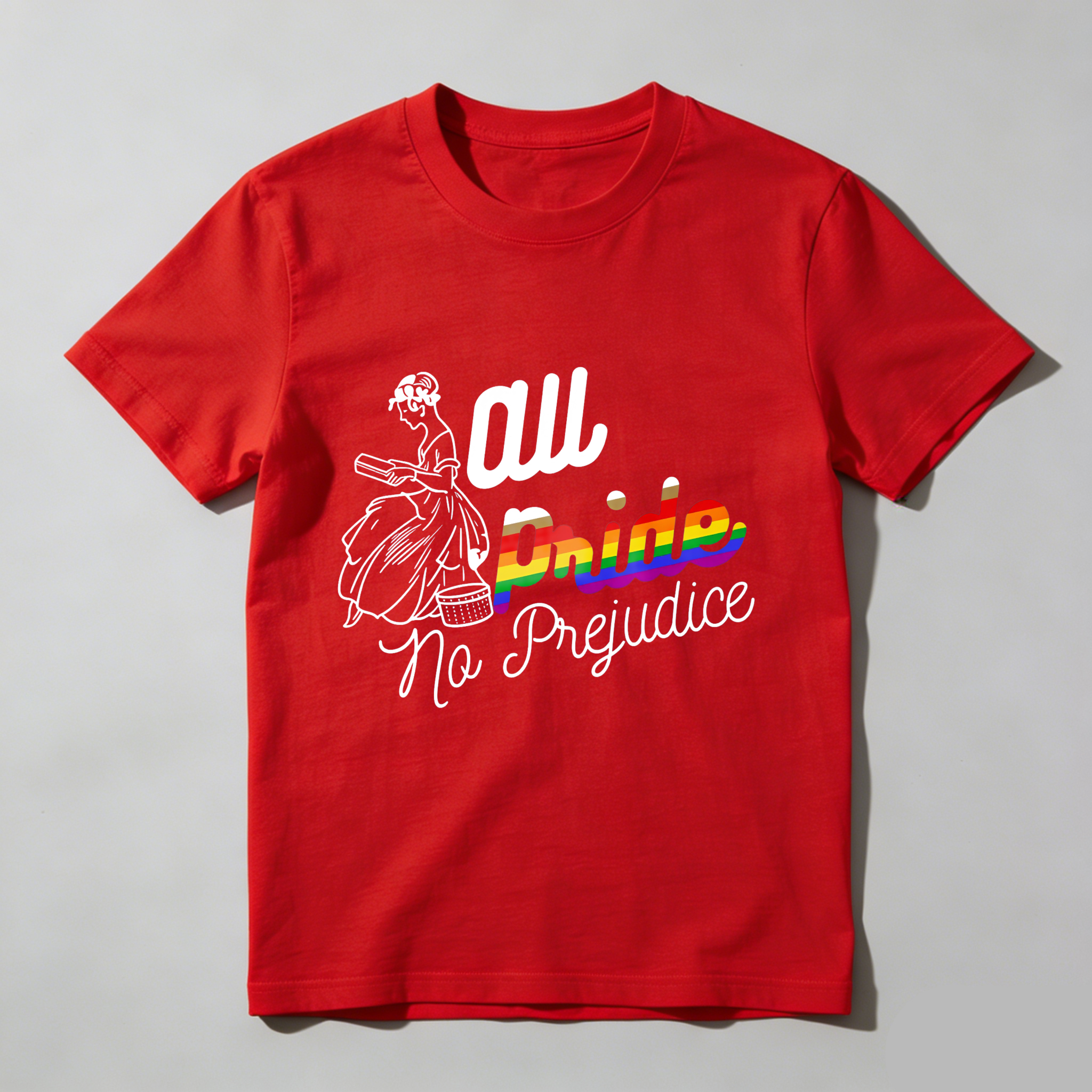 Wardrobecart All Pride No Prejudice Rainbow Design Tshirt
