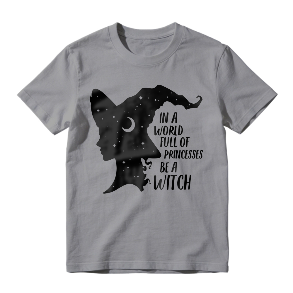 In A World Full Of Princesses Be A Witch, Moon And Stars Silhouette Graphic, Unisex Classic T-shirt