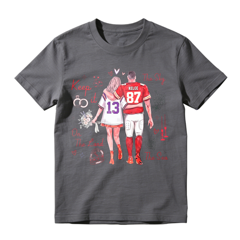 Keep It On The Land The Sky The Sea Football Couple Jersey Number 13 And 87 Kelsey Unisex Classic T-shirt
