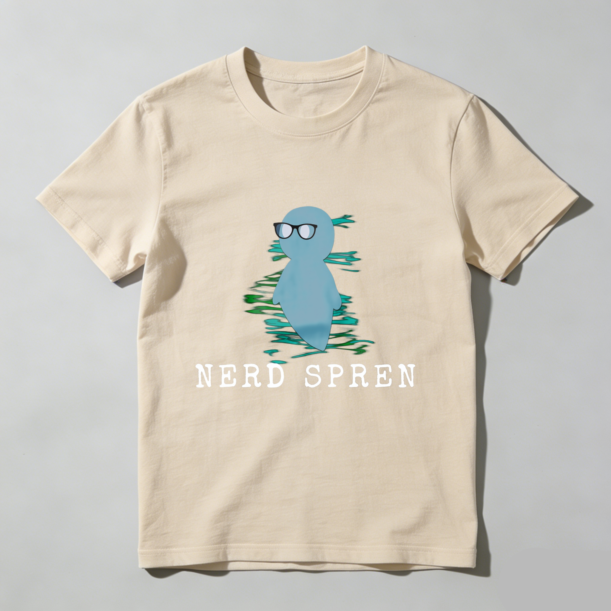 Wardrobecart Nerd Spren With Glasses And Water Ripple Effect Tshirt