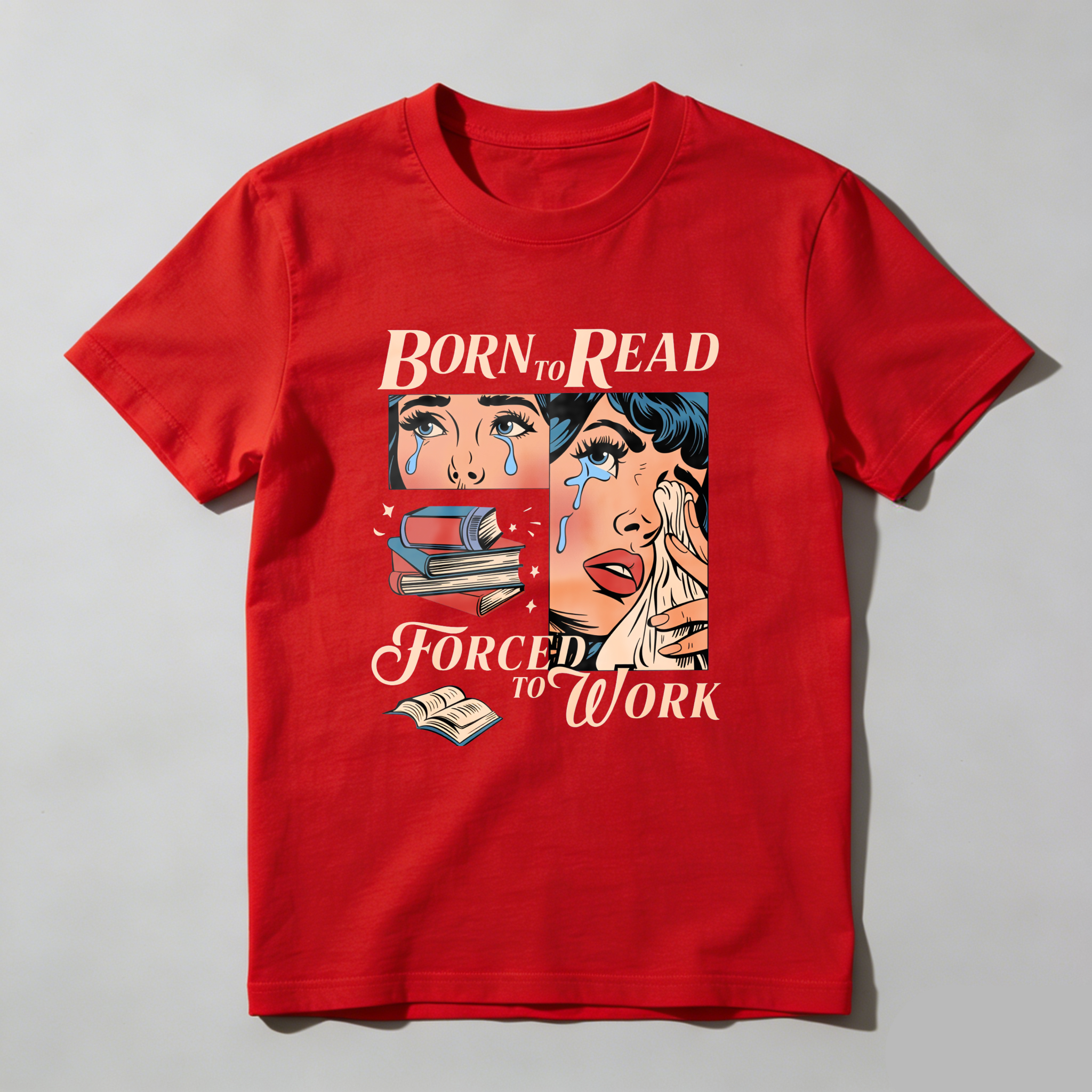 Wardrobecart Born To Read Forced To Work Tshirt