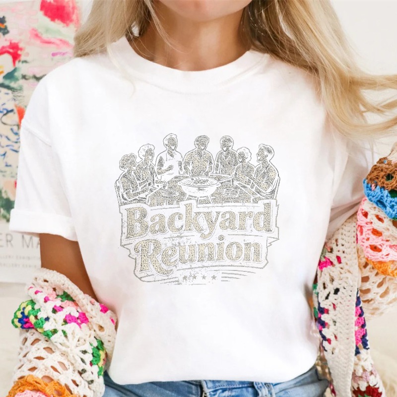 Backyard Reunion Vintage Group Gathering Illustration Unisex Classic T-shirt