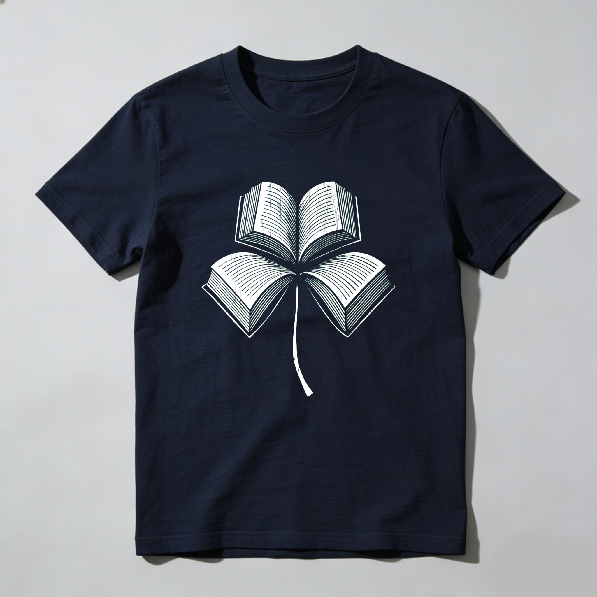 Wardrobecart Book Pages Form Clover Shape tshirt