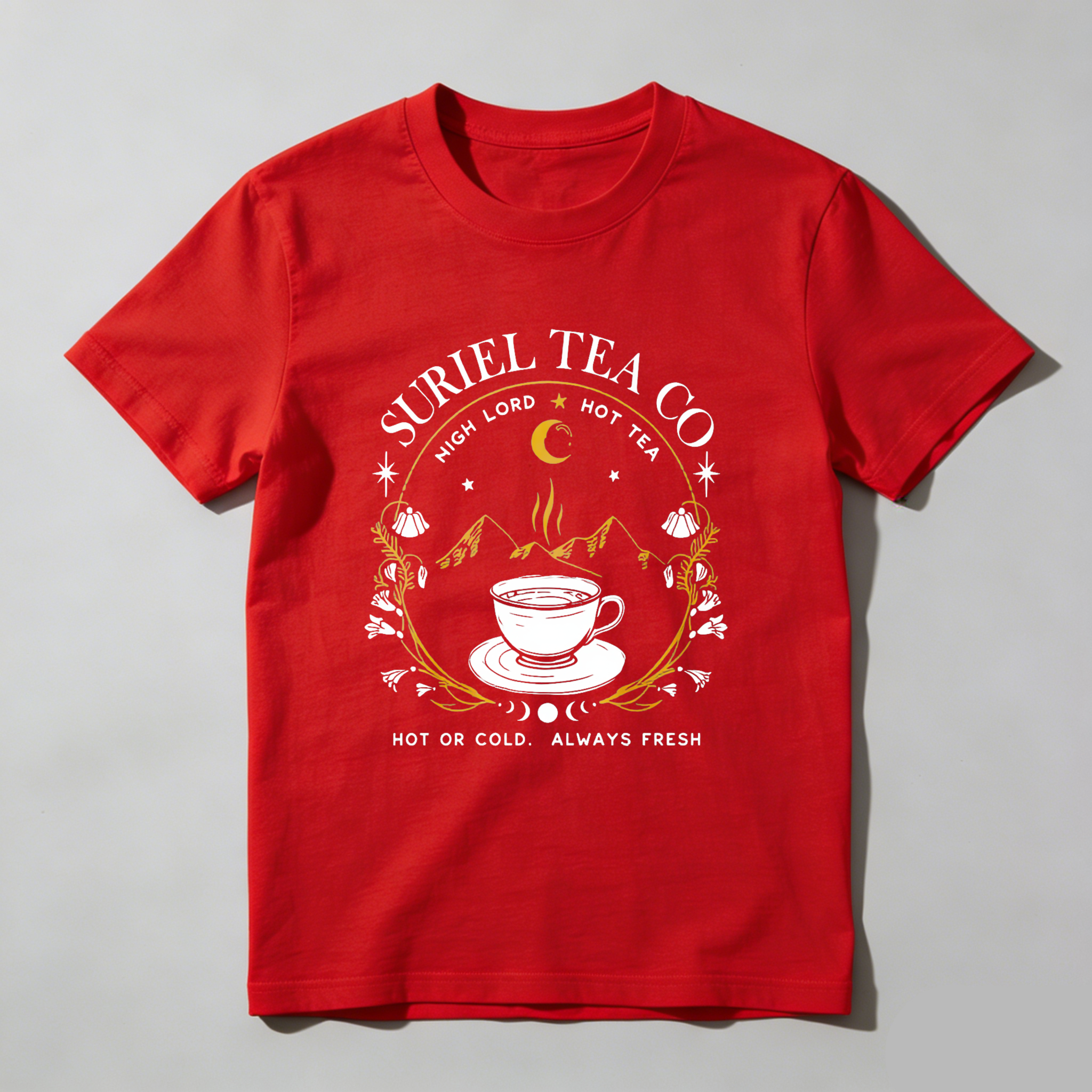 Wardrobecart Surriel Tea Co Moon Mountains Cup Stars Tshirt