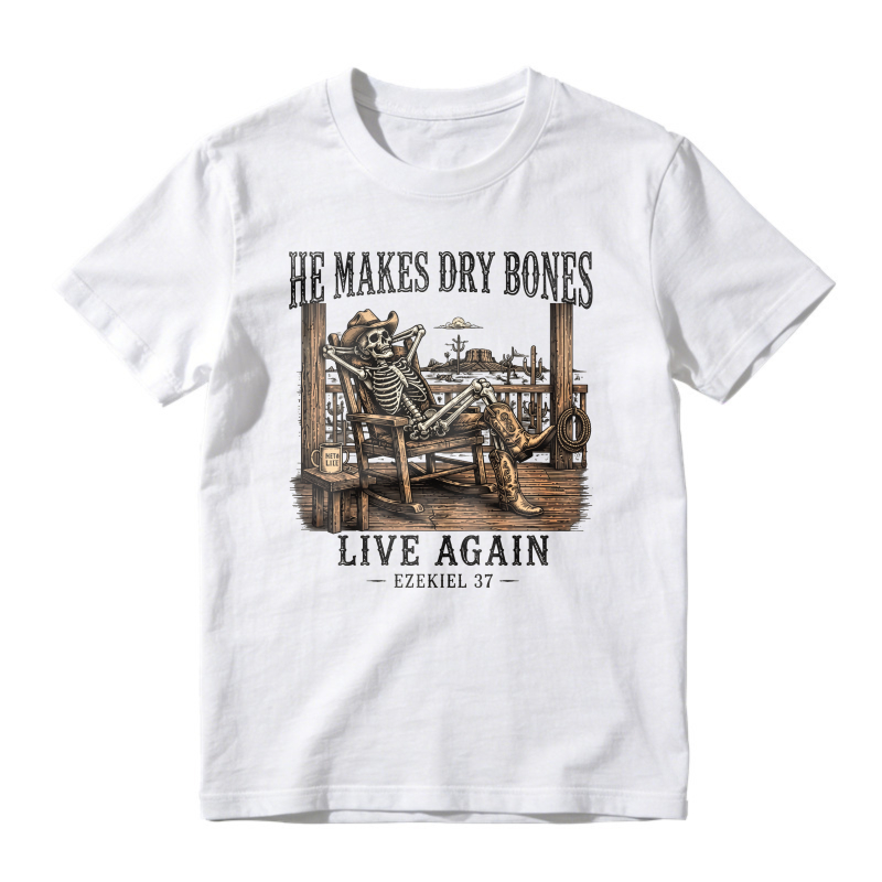 He Makes Dry Bones Live Again Skeleton Bible Verse Unisex Classic T-shirt