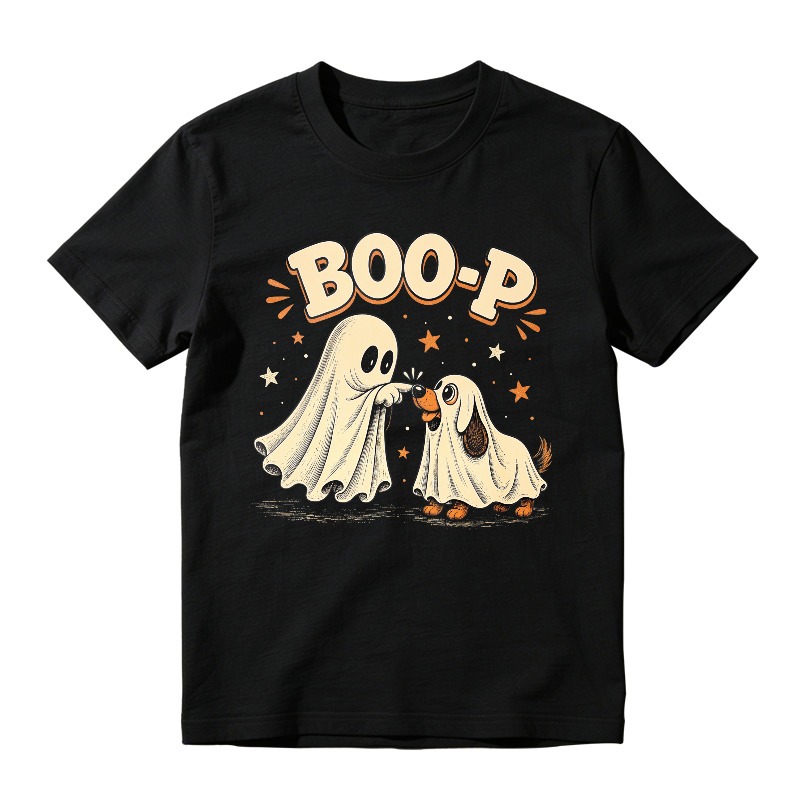 Boo P Cute Ghost And Dog Halloween Funny Unisex Classic T Shirt