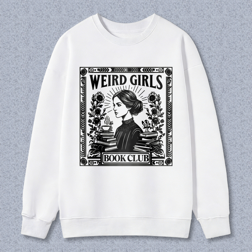 Wardrobecart Weird Girls Book Club Vintage Reading Woman Design Unisex Classic Sweatshirt