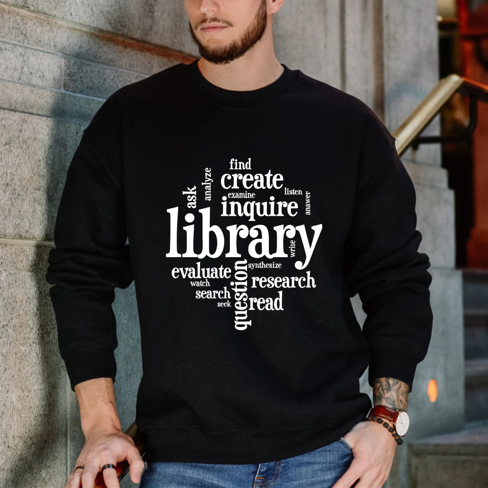 Wardrobecart Library Word Art Design Unisex Classic Sweatshirt