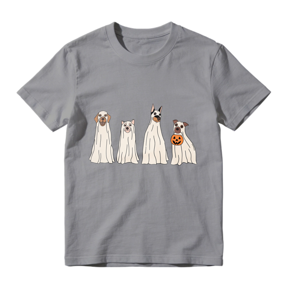 Halloween Ghost Dogs With Pumpkin Unisex Classic T-shirt