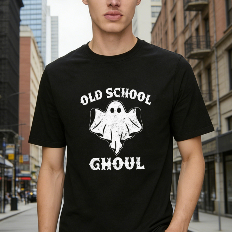 Old School Ghoul Ghost Halloween Graphic T-shirt