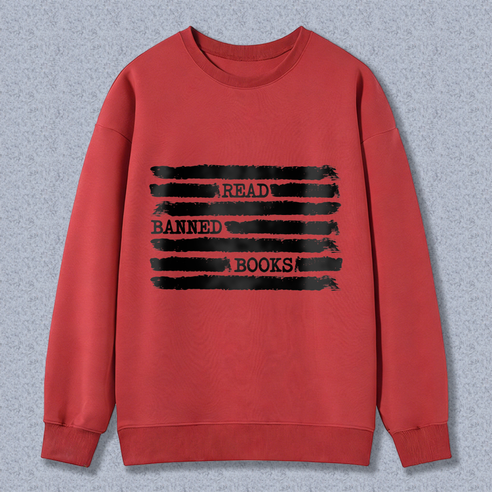 Wardrobecart Read Banned Books Pattern Unisex Classic Sweatshirt