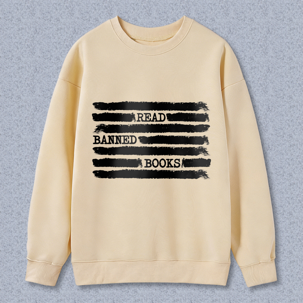Wardrobecart Read Banned Books Pattern Unisex Classic Sweatshirt