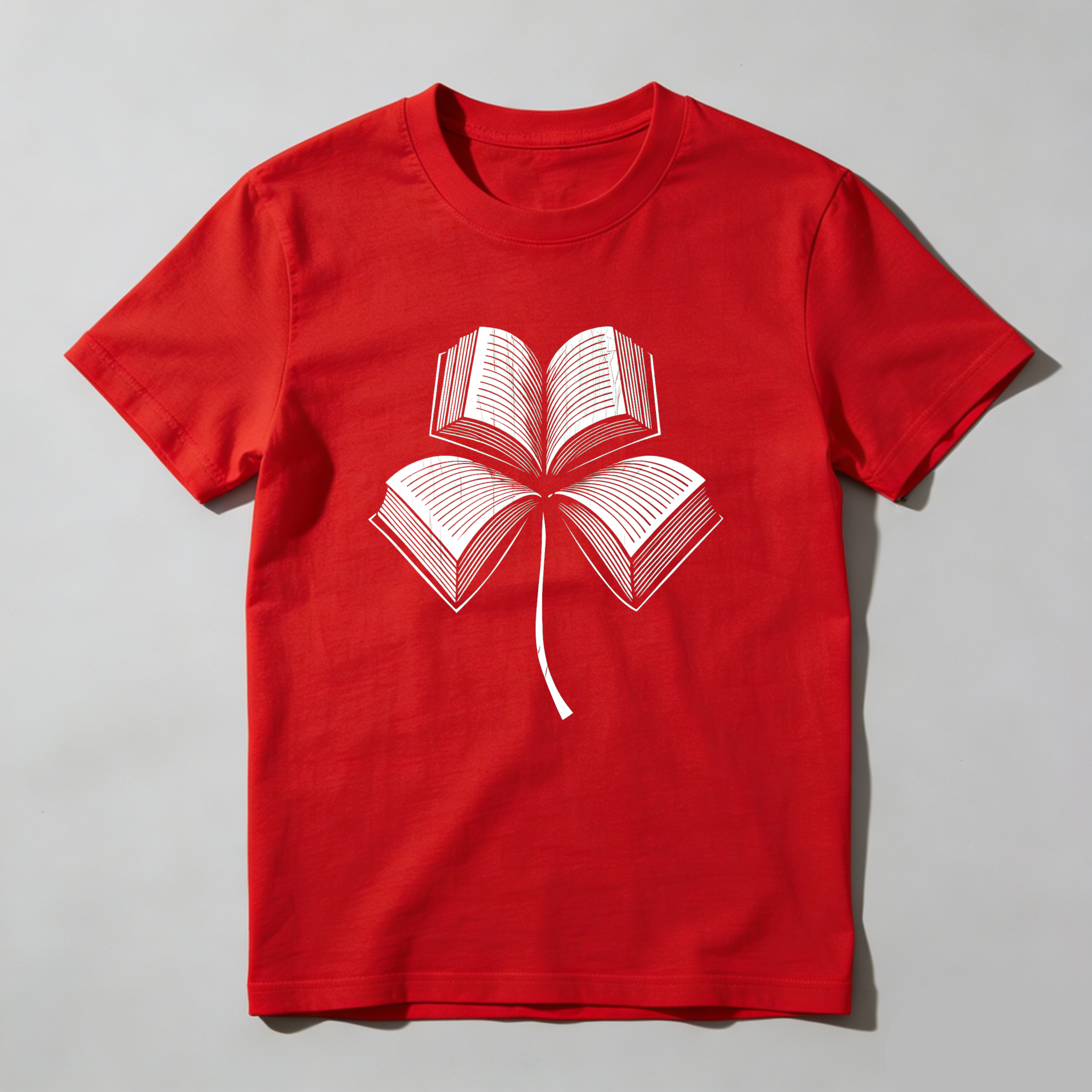 Wardrobecart Book Pages Form Clover Shape tshirt