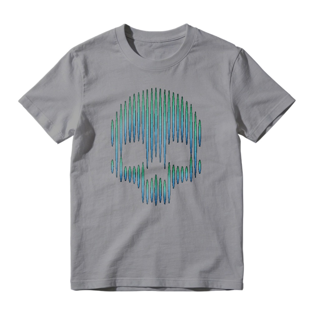 Abstract Vertical Line Skull Graphic T-shirt