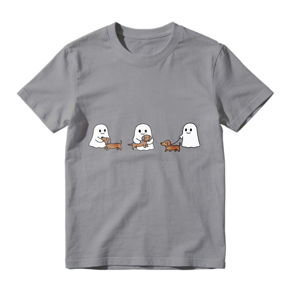 Cute Ghosts Walking Dachshund Dogs, Unisex Classic T-shirt