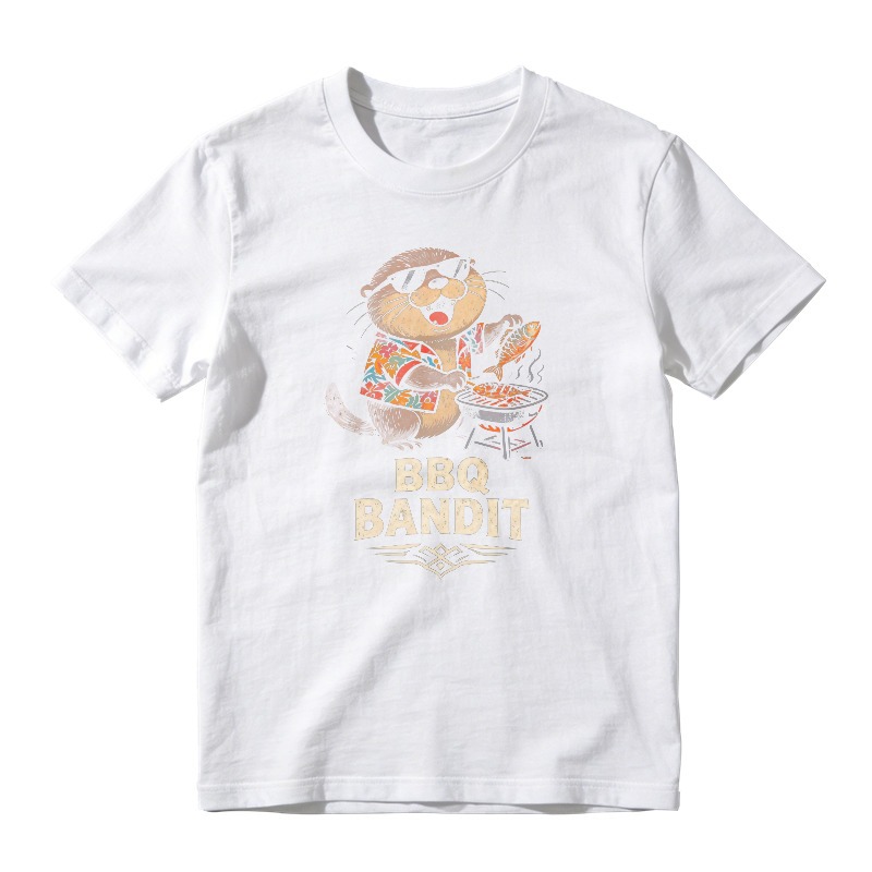Cute Otter Wearing Sunglasses Grilling Fish Bbq Bandit Graphic Unisex Classic T-shirt