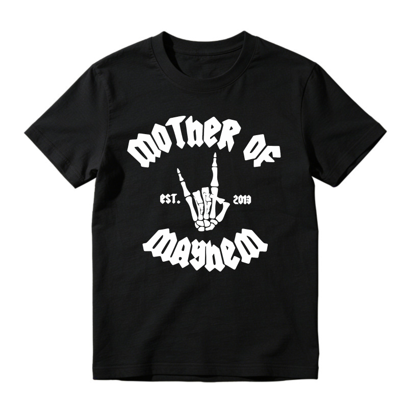 Mother Of Mayhem Skeleton Hand Rock Gesture Est 2019, Unisex Classic T-shirt