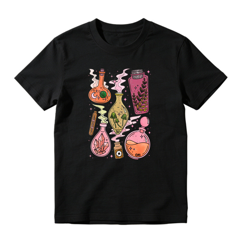 Magical Potion Bottles With Plants And Crystals, Unisex Classic T-shirt