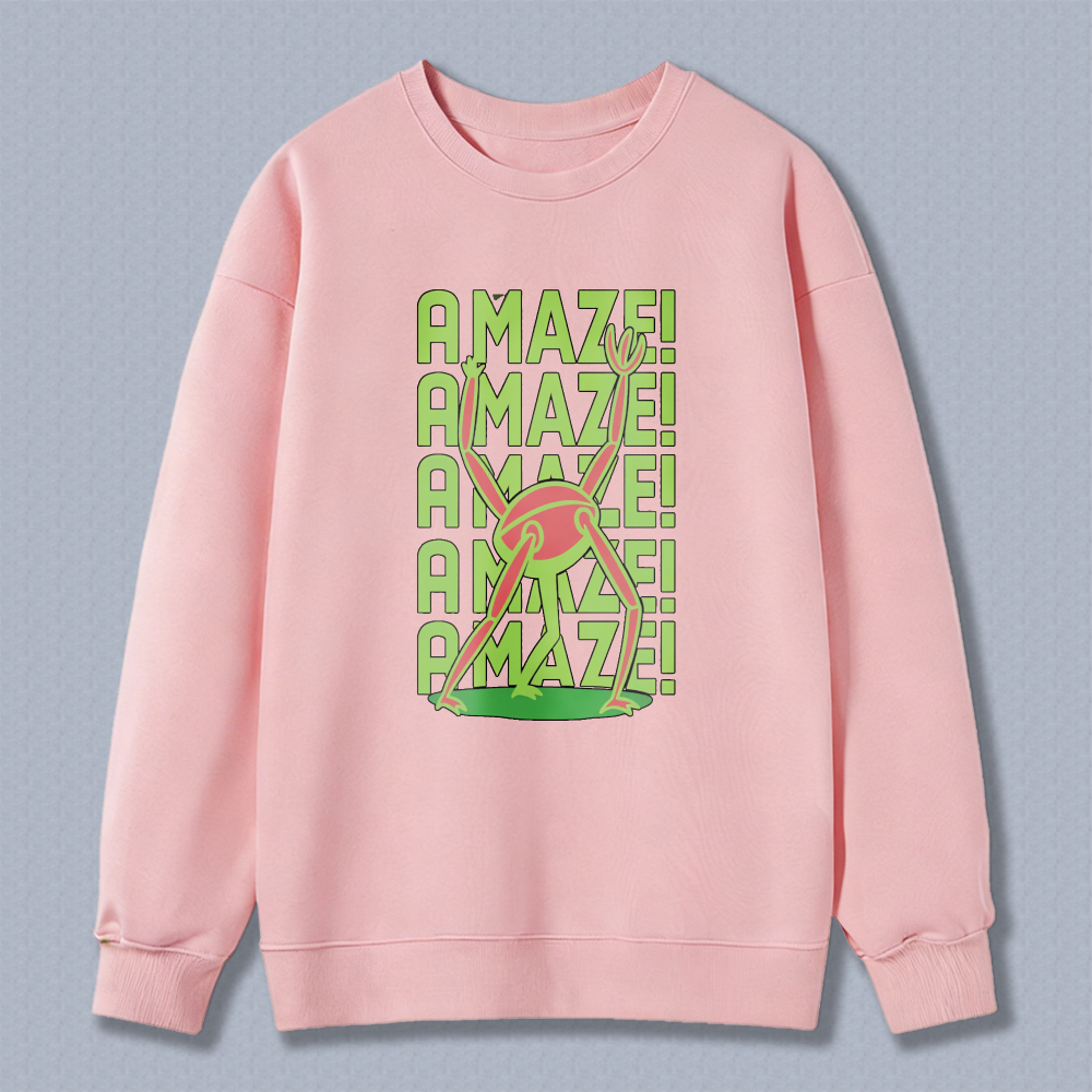 Wardrobecart Amaze Text And Frog Pattern Unisex Classic Sweatshirt