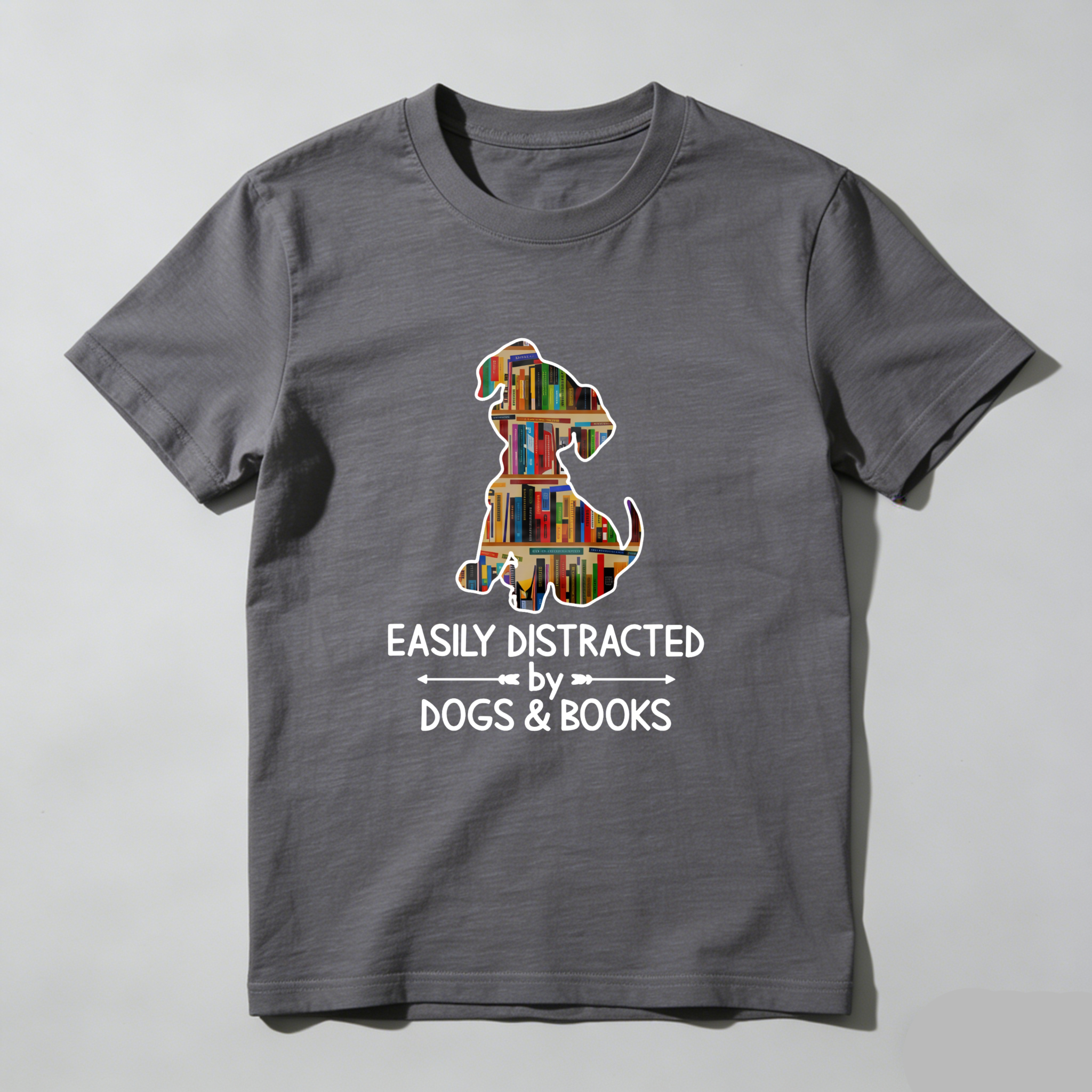 Wardrobecart Dog Made Of Books Easily Distracted By Dogs And Books Tshirt