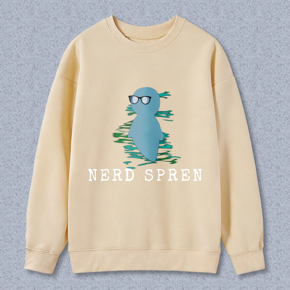 Wardrobecart Nerd Duck With Glasses And Water Ripple Pattern Unisex Classic Sweatshirt