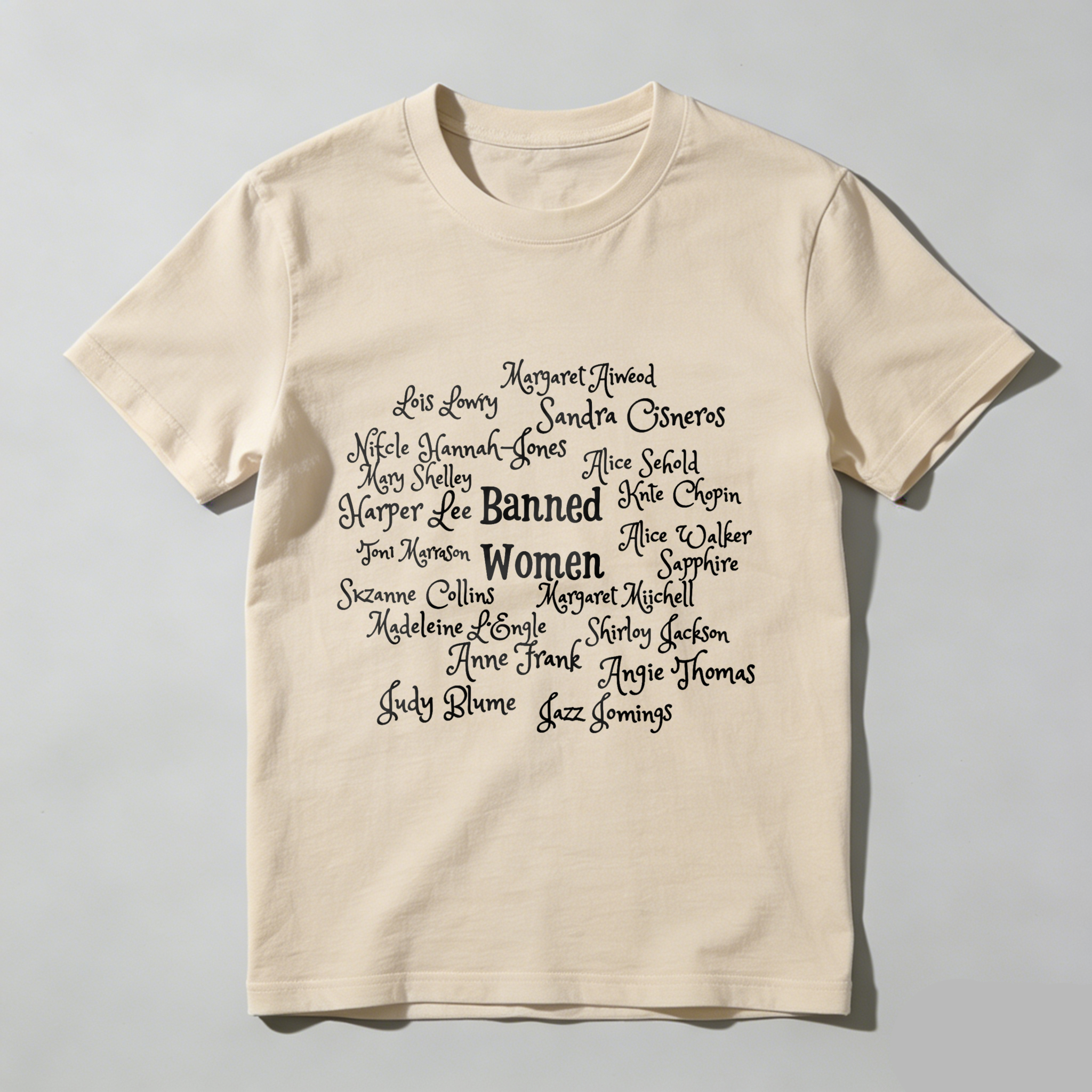 Wardrobecart Banned Women Names List Print Tshirt