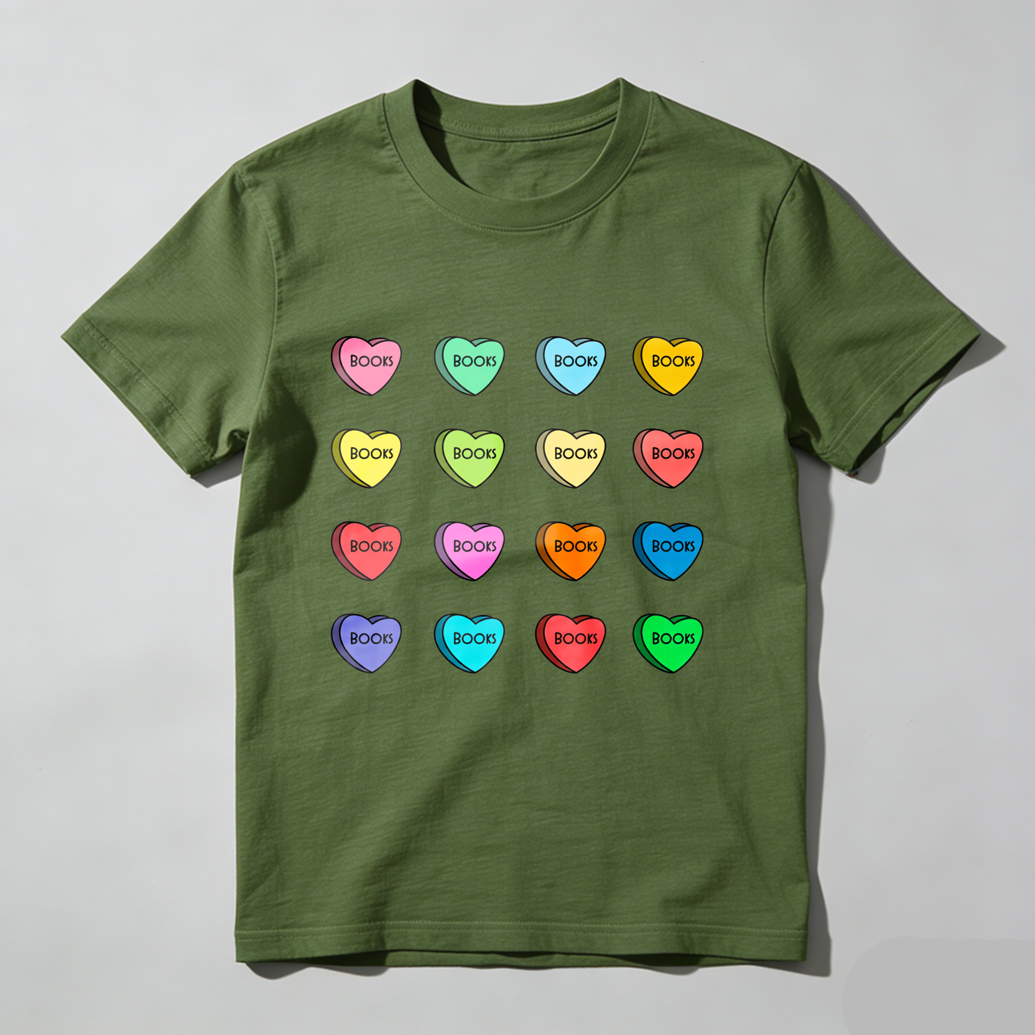 Wardrobecart Colorful Hearts With Boop Text Tshirt