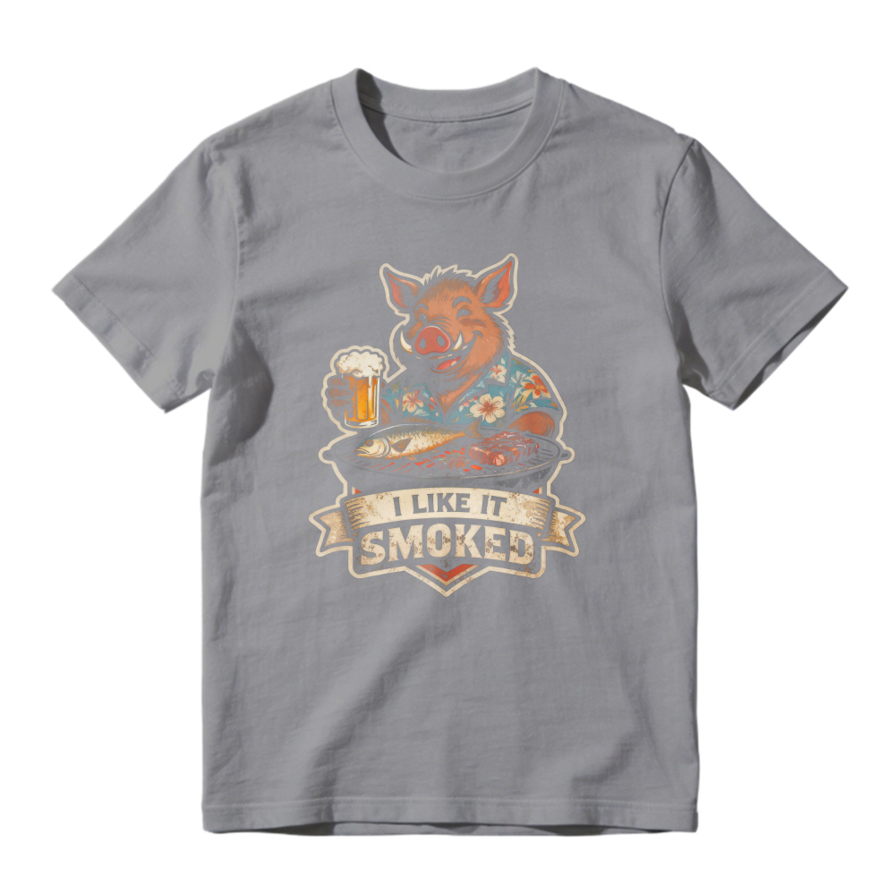 Funny Pig Smoking Meat And Beer Graphic Unisex Classic T-shirt