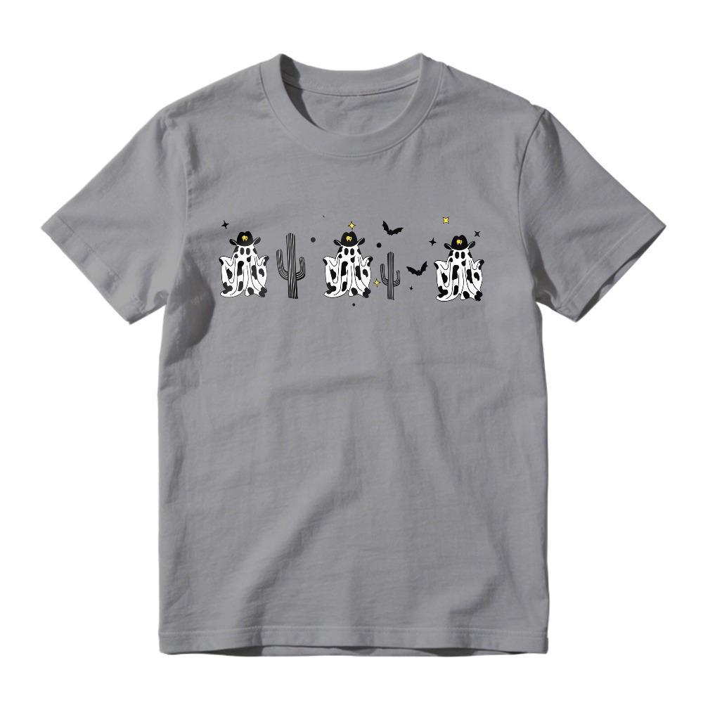 Cute Cartoon Cow And Cactus Pattern Unisex Classic T-shirt