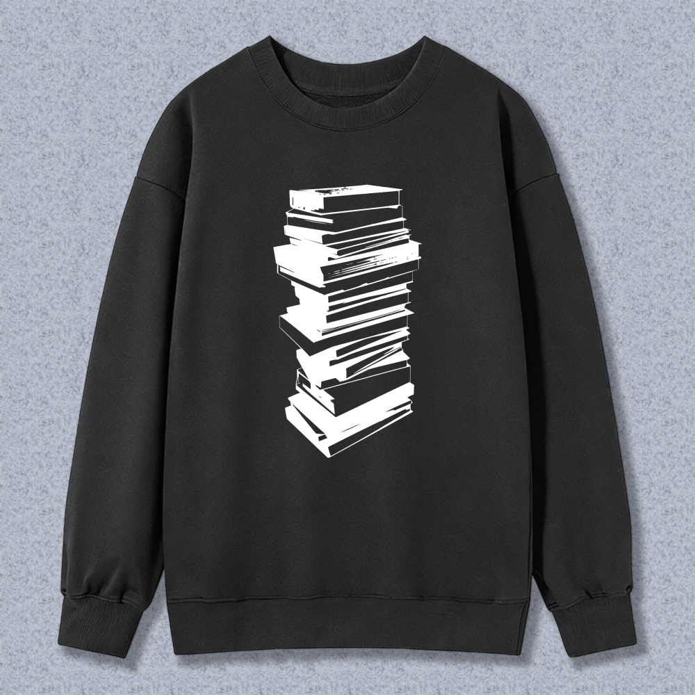 Wardrobecart Stack Of Books Pattern Unisex Classic Sweatshirt