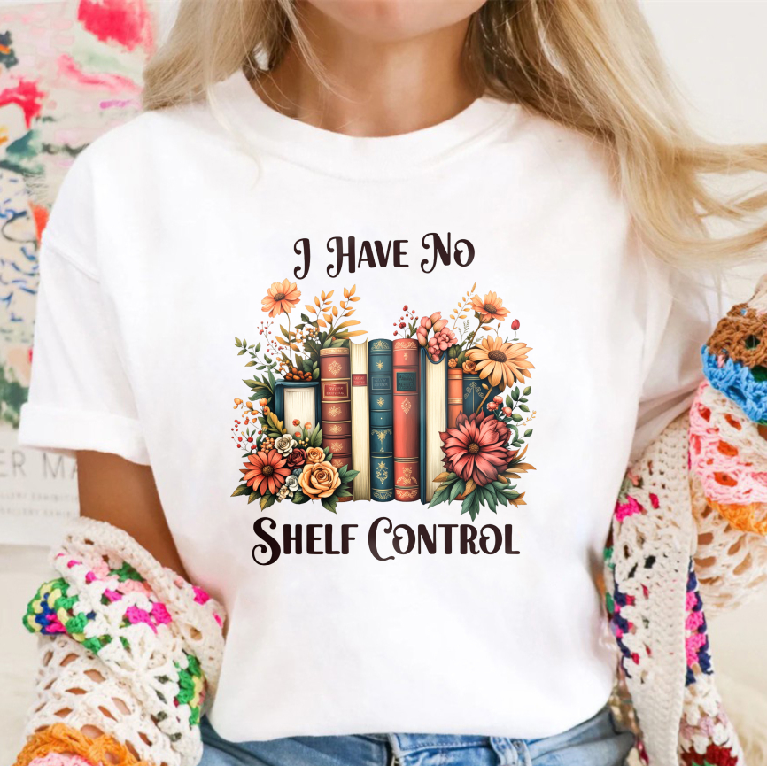 Wardrobecart Bookshelf And Flowers I Have No Shelf Control Unisex Classic T-shirt
