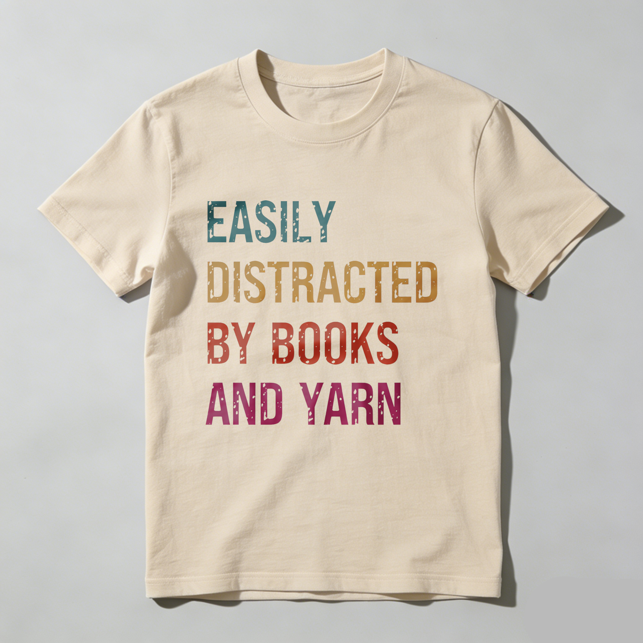 Wardrobecart Easily Distracted By Books And Yarn Tshirt