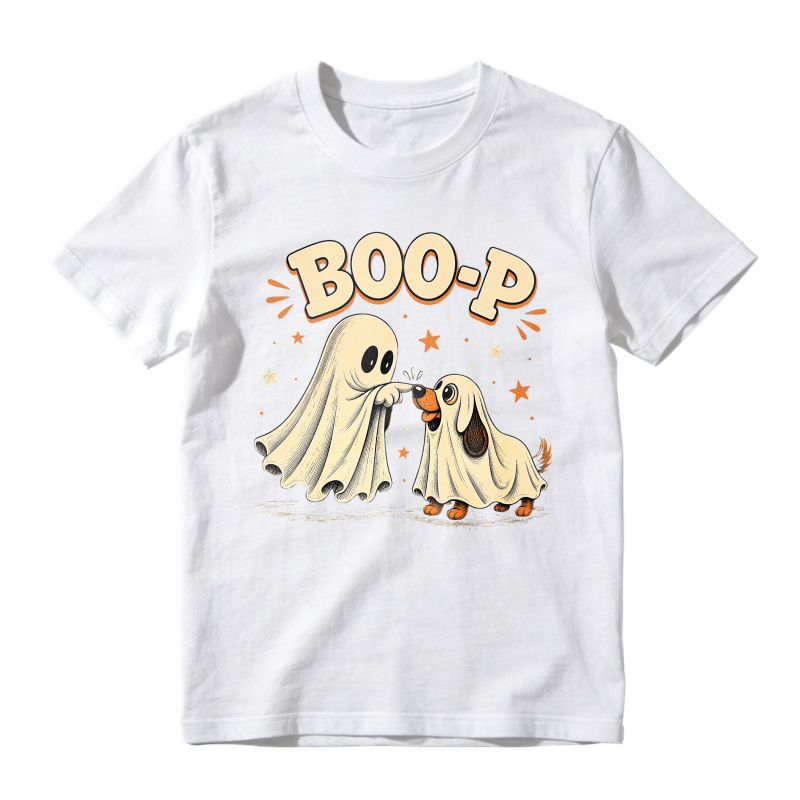 Boo P Cute Ghost And Dog Halloween Funny Unisex Classic T Shirt